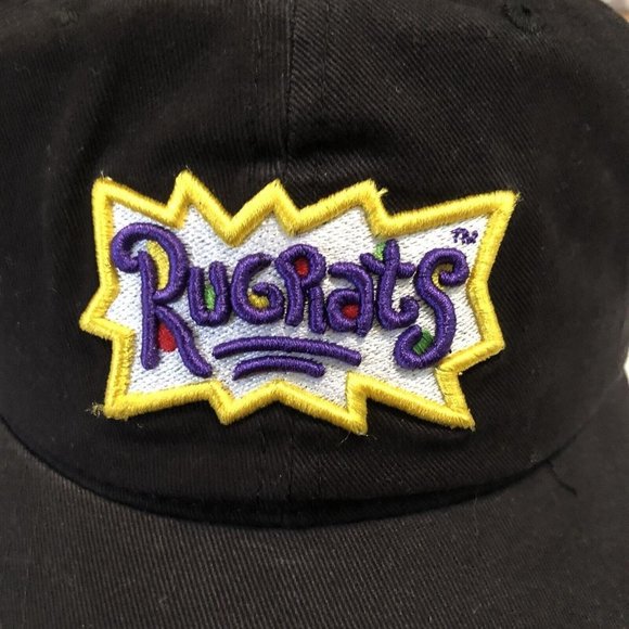 Rugrats Black Adjustable Strap Dad Hat Nickelodeon OSFM Concept One NWT - Picture 2 of 7